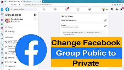 how to make a private group public on fb