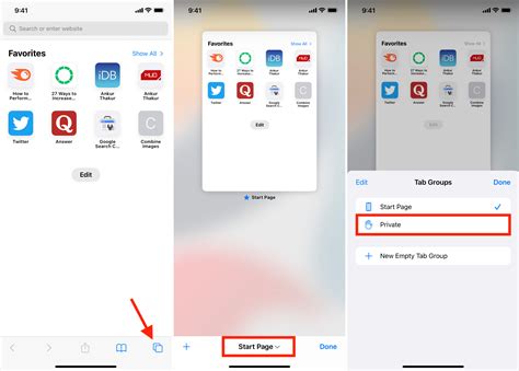 how to make a private tab on iphone 15