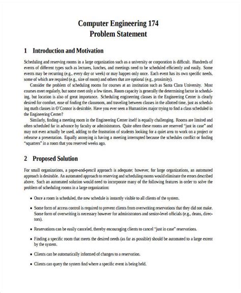 how to make a problem statement in engineering