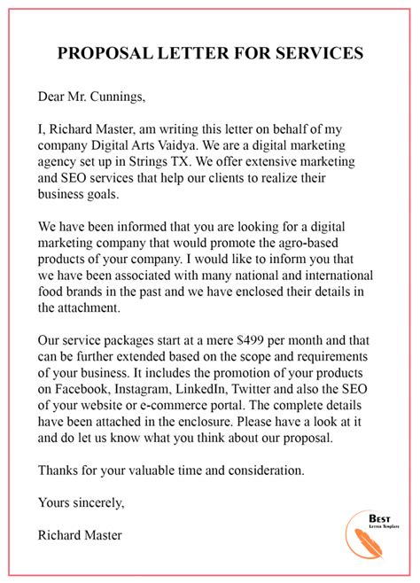 how to make a proposal letter example