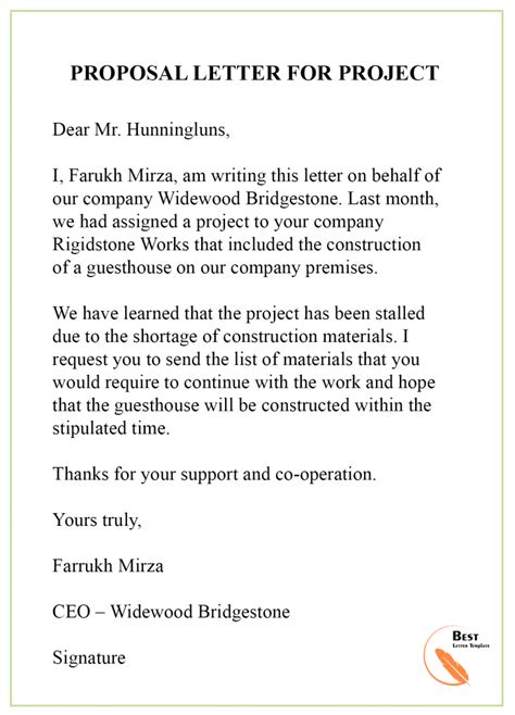 how to make a proposal letter sample