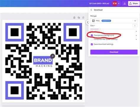how to make a qr code transparent in canva