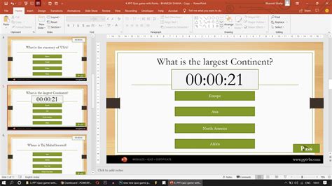 how to make a quiz in powerpoint with points