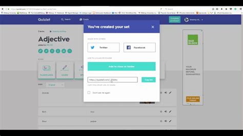 how to make a quizlet flashcard set