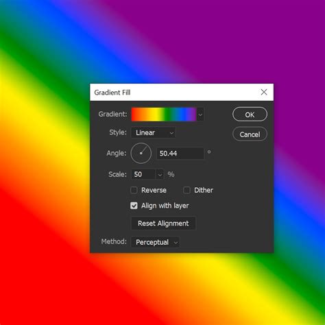 how to make a rainbow gradient in photoshop