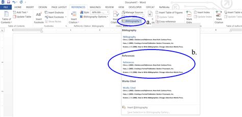how to make a reference list in microsoft word