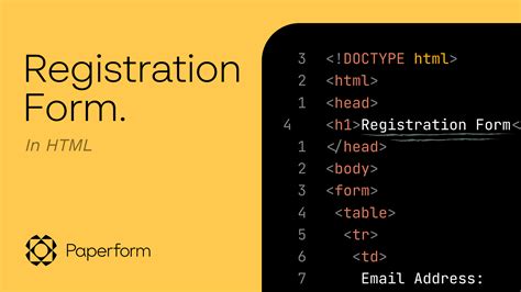 how to make a registration form in html using notepad
