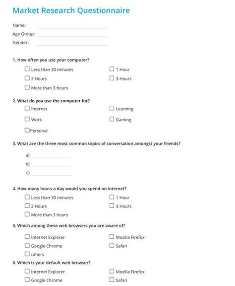 how to make a research questionnaire sample
