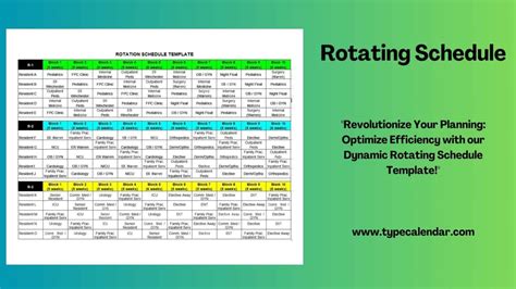 how to make a rotating work schedule in excel
