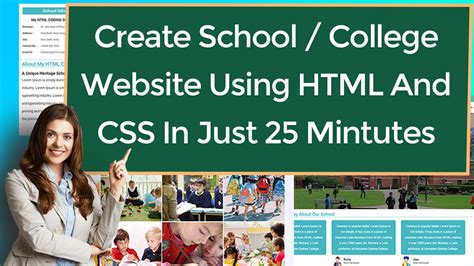 how to make a school website using html code in notepad