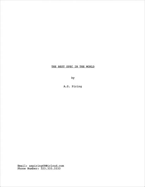 how to make a script cover page