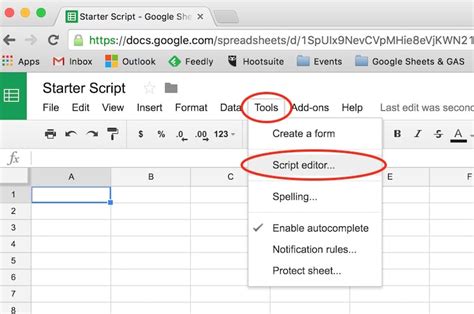 how to make a script in google sheets
