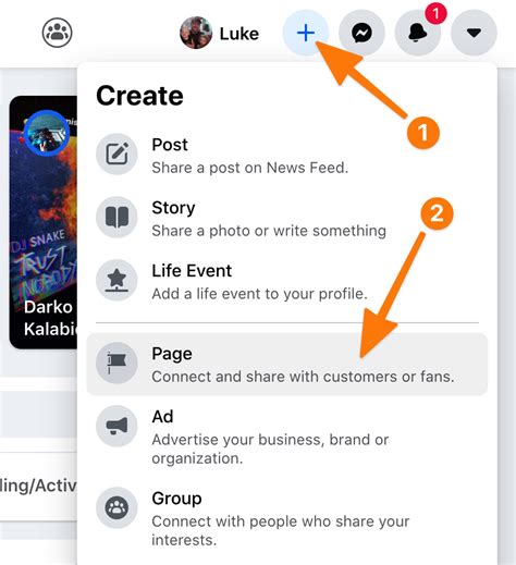 how to make a second facebook page