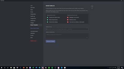 how to make a server template on discord