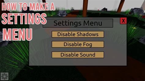 how to make a settings menu in roblox studio