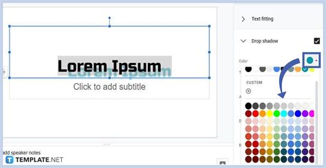 how to make a shadow on text in google slides