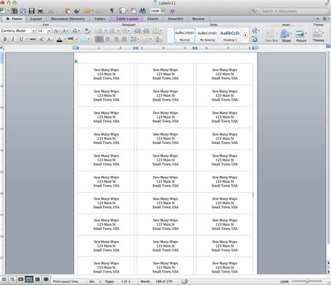how to make a sheet of different address labels in word