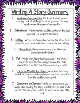 how to make a short summary of a story