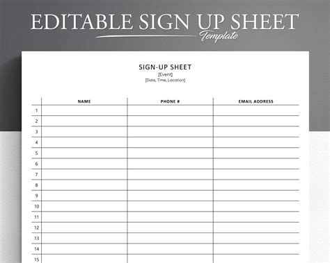 how to make a sign up sheet on google docs