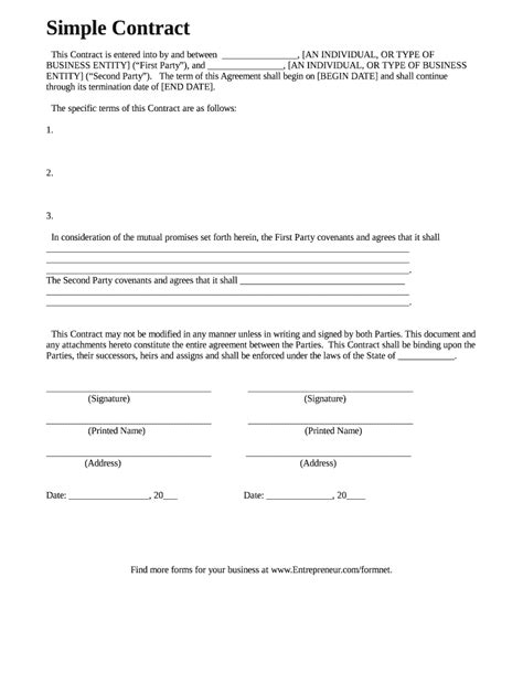 how to make a simple contract