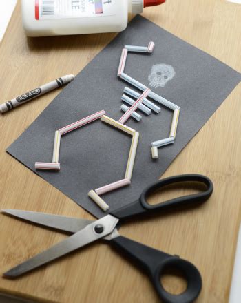 how to make a skeleton model for school project with straws