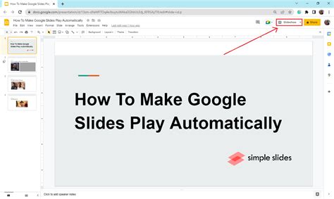 how to make a slideshow automatically change slides in google slides
