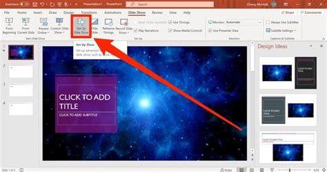 how to make a slideshow on powerpoint loop