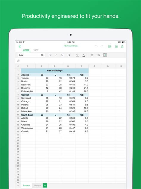 how to make a spreadsheet on an ipad