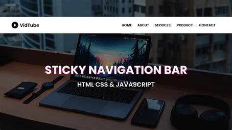 how to make a sticky navigation bar using html and css