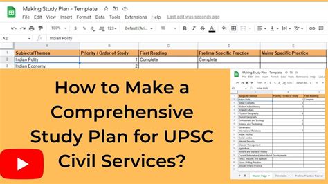 how to make a study plan for upsc
