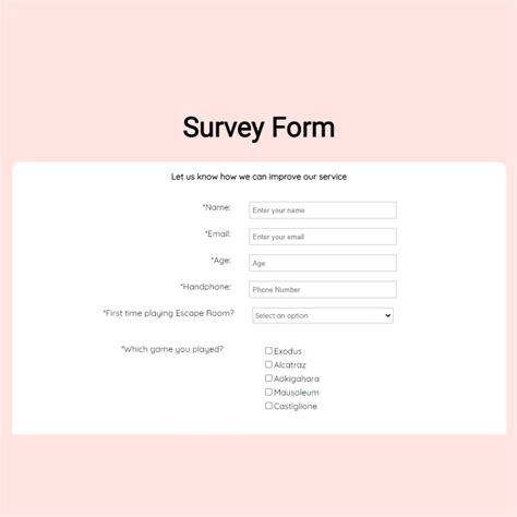 how to make a survey form in html
