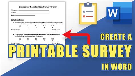 how to make a survey form in word