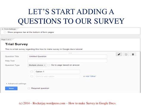 how to make a survey on google docs for free