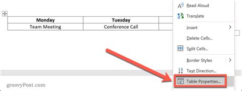 how to make a table around text in word