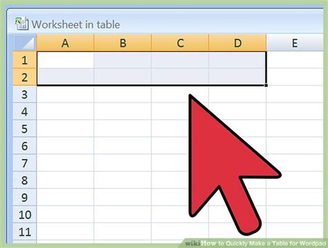 how to make a table in wordpad