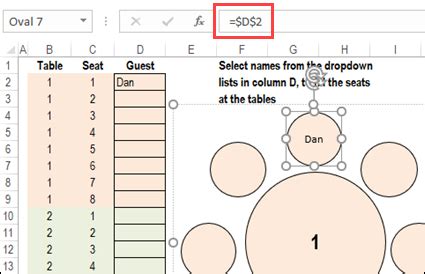 how to make a table plan on excel