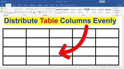 how to make a table with columns in word