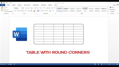 how to make a table with rounded corners in word