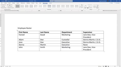 how to make a tabular form in microsoft word