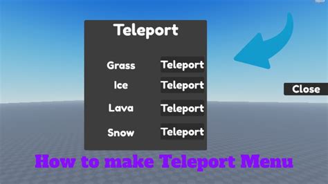 how to make a teleport menu in roblox studio