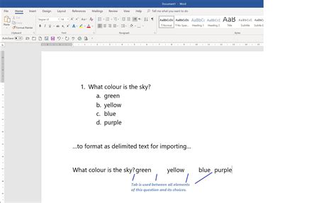 how to make a test in microsoft word