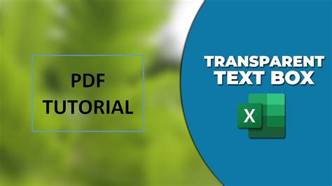 how to make a text box transparent in excel