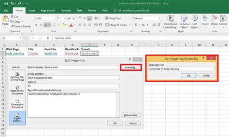 how to make a text hyperlink in excel