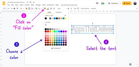 how to make a text outline on google slides