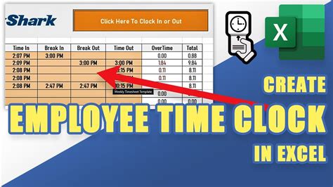 how to make a time clock calculator in excel