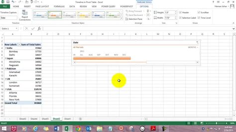 how to make a timeline in excel pivot table