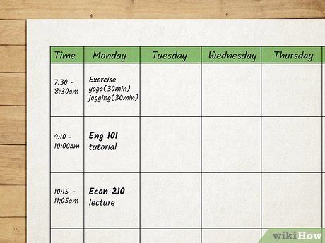 how to make a timetable for students