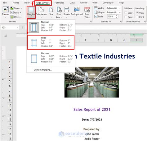 how to make a title page in excel