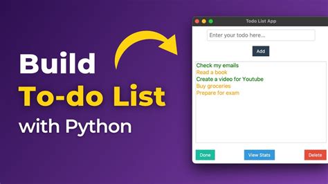 how to make a to do list app in python