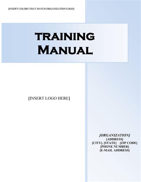 how to make a training manual template